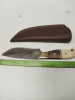 Damastmesser mit Lederscheide