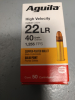 1000 .22 lr. Aguila - High Velocity Copper Plated Solid Point 40 grs