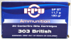 20 Schuss / 20 Patronen PPU .303 BRITISH A-125 180gr 11,7g SP BT Teilmantel Munition Partizan 303 B
