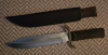 Bowie / Jagdmesser mit Horngriff und Lederscheide