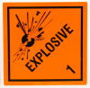 4x Aufkleber Explosionsgefährlich Klasse 1 ORANGE 10x10cm | Aufbewahrung Transport NC Schwarzpulver