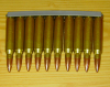 10 Stück.223 Remington / 5,56X45 Dekos auf Ladestreifen Vollmantel und Messinghülse