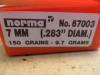 91 Stück Vollmantel-Geschosse NORMA .283 7 mm 9,7 g 150 grs 67003