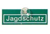 1 x Autoschild "JAGDSCHUTZ" mit Saugnapf (Haftsauger) wertiger Kunststoff (grün) mit weißer Schrift