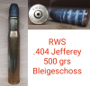 .404 Jefferey, RWS, 500grs-Gwschoss, Blei, Deko-Patrone