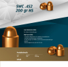 250 St. H&N Geschosse .452 .45 ACP SWC HS 200grs | Haendler&Natermann BLEIGESCHOSSE 45er 45 ACP Auto