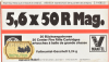 20 RWS Patronen im Kaliber 5,6x50 R Mag. -3,24g. Vollmantel