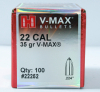 100St. HORNADY V-MAX Geschosse CAL 22 .224 35gr VARMINT #22252 | Small Game Raubwild Jagd & präzise
