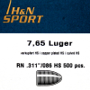 500St. H&N Geschosse .311 7,65Para/Luger/Nagant RN HS 86grs/5,57g|Haendler&Nattermann BLEI Rundkopf