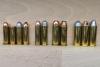 Set Revolver Patronen, 11 Stück, verschiedene Geschosse, Deko-Patrone