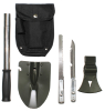 Multifunktionsset, 6 in 1, mit Tasche - Universalstiel, Beil, Spaten, Säge, Messer mit Dosenöffner