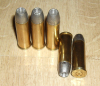 10 Stück Dekos .44 Remington Magnum / .44 Rem. Mag. Blei Hohlspitz Geschosse mit Messinghülsen