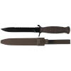 ÖBH Kampfmesser / Feldmesser 16,5/29cm MIT SÄGERÜCKEN - Glock - Nachbau - Schwarz / Oliv mit Scheide