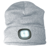 Wintermütze / Strickmütze (Grau) mit 4 LED´s / 3 Leuchtstufen - mit USB ladbar