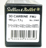 50 Schuss / 50 Patronen S&B .30 CARBINE 110gr 7,1g Vollmantel FMJ Munition No. 2960 / V332652 Blei !