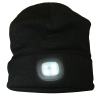 Wintermütze / Strickmütze (Schwarz) mit 4 LED´s / 3 Leuchtstufen - mit USB ladbar