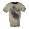 ALMTRACHT JAGD T-Shirt HIRSCH MOTIV braun farbig 100% Natur-Baumwolle Rundhals Größe: M MEDIUM 50