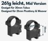 Vector Optics Hebel Stahl-Schnellmontage für 30mm Tubus, 21mm Picatinny/Weaver BH 17 mm