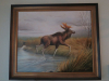 Professor Otto Schmethüsen, Jagdgemälde „Elchbulle“ 70x61cm