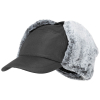 Wintermütze / Cap "Trapper" mit Ohrenklappen + Kunstfell - Unigröße - Schwarz