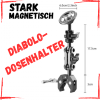 Diabolo-Dosenhalter mit Schwenkarm & Klemme — Stark magnetisch, massives Aluminium