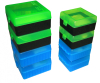 100er Patronenbox Munitionsbox von MTM mit Scharnier .17 .222 .223 Remimgton RS-100-24 BLAU / KLAR