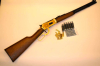 COWBOY Rifle, vergoldet - Lever Action * CO² * 4,5 mm BB´s mit Ladehülsen und authentischem Auswurf
