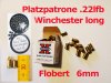 Flobert 50 6mm Long Knallpatronen Winchester & Rundkugeln Blei 5,5mm Kal .22