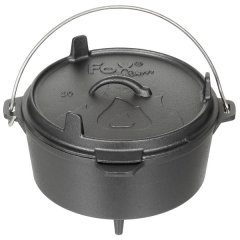 Feuertopf / Dutch Oven - Gusseisen - ca. 5,7 L - zum Kochen und Backen im Lagerfeuer / Glut