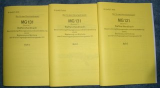 MG 131 Beschreibung Dienstanweisung 3 Hefte Luftwaffe (Me 109, Fw190) 1941