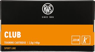 50 St. / Schuss RWS .22 l.r. lfb KK Munition CLUB SPORT LINE 2,6g BleiRund KK Pistole Gewehr 50m 100