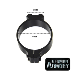 Picatinnyrail für Zielfernrohre Sekundäroptik 40 mm Weaver Drückjagdvisier Reddot Fluchtvisier
