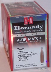 100St. HORNADY 7mm(.284Dia.) - 166 - A-TIP-MATCH - #2836 - Versand ab 6,40€