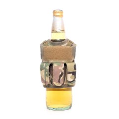 Mini Tactical Schutzweste mit Fronttaschen für Bierflasche / Wein / Thermosflasche - MultiCam