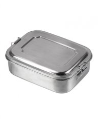 Brotbüchse / Köderdose 16x13x6,2cm Edelstahl mit Clips - Lunchbox / Utensilienkiste f. Ersatzteile