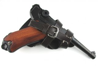 Wehrmacht Luftwaffe Elite Fallschirmjäger 02 Pistolentasche P08, Holster Rindleder braun