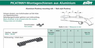 Recknagel (Weaver) Picatinny Schiene für FN-Browning X-Bolt | Short (.308 Win.) inkl. Schrauben NEU!
