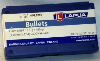 50St. LAPUA Geschosse 7mm(.284Dia.) - 155 - CEX-Naturalis - #N564