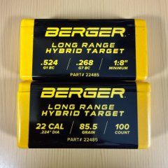 100 Geschosse Berger .224 85,5 gr Long Range Hybrid Target