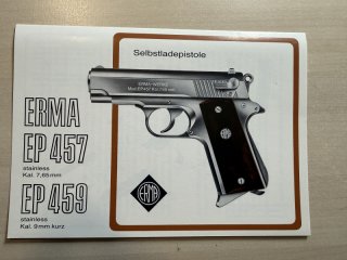 Bedienungsanleitung Pistole Erma EP 457 / EP 459 - NEU