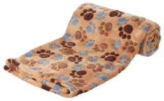 TRIXIE Hundedecke LASLO Soft-Fleece (dick) 100x70cm Beige | für Allergiker geeigenet > 60° waschbar!