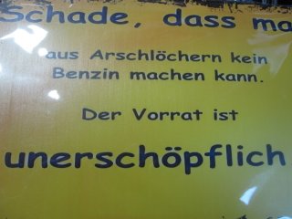 Vorschlag zur Beendigung der Benzinkrise auf Blech 20x30 cm