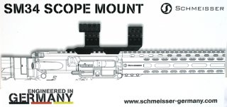 SCHMEISSER SM34 SCOPE MOUNT SM-34 Einteilige Zielfernrohrmontage AR15 AR10 Blockmontage Pica T6 Alu.