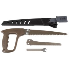 Handsäge m. 2 Sägeblättern + Scheide m. Gürtelclip + Schlüssel