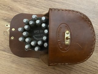 Alu Ladestreifen für 20x .45 Colt für BDS Western mit Ledertasche für das Holster