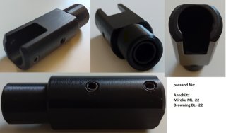 Schalldämpferadapter Anschütz Miroku Browning KK ML22 BL22