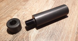 Schalldämpferadapter für Feinwerkbau FWB 300 und 300s mit 1/2 x 20 UNF Gewinde
