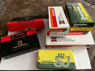 222 Remington, RWS, Winchester, SJ