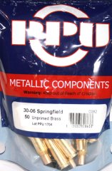 50 Stück > NEUE PPU/PrviPartizan Langwaffenhülsen .30-06 Spring.(Boxerzündung)/Unprimed Brass #C062