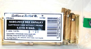 20 Stück S&B Sellier&Bellot Wiederladehülsen S+B 5,6x50R MAG NEU Messing Boxer o Zünder #V337092